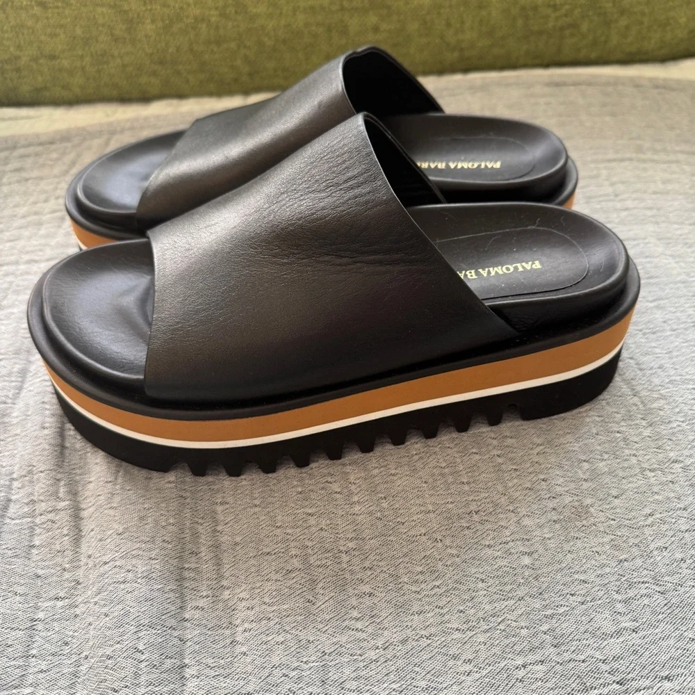 NWT Free People x Paloma Barceló Black Leather Platform
Sandals Size 40 EU/9.5M - Picture 8 of 16